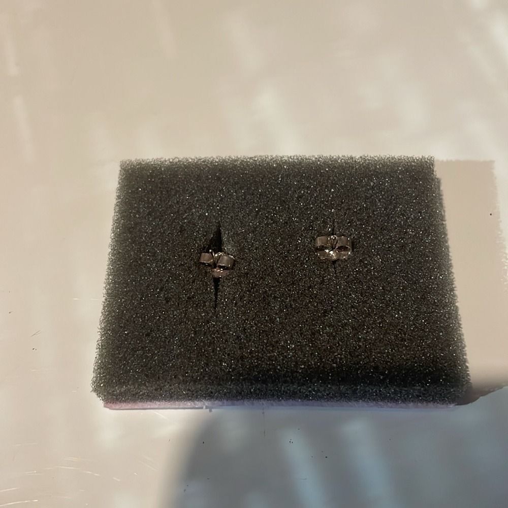 Avon 2002 Y2K sliver‎ pave initial earrings D - Picture 2 of 6
